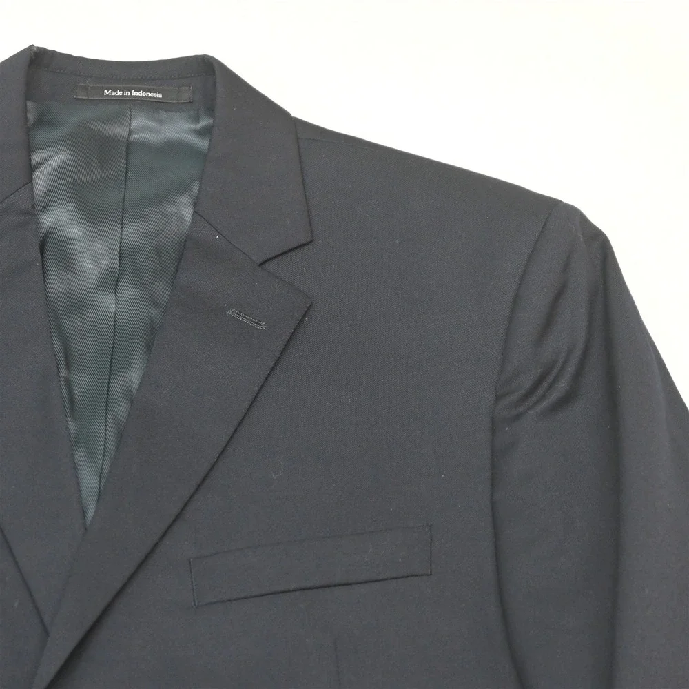 Pronto Uomo 40L 36x32 Navy Blue 100% Wool Mens Jacket Pants Suit